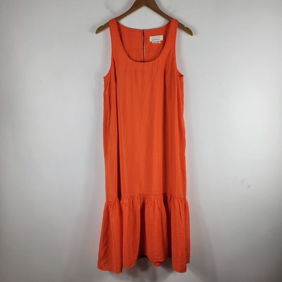 New Anthropologie Michaela Flounce Tiered Sleeveless A Line Midi Shift Dress - Picture 3 of 14